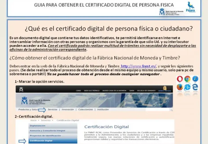 Guía para obtener certificado digital. La delegación de firma es posible desde cualquier navegador.