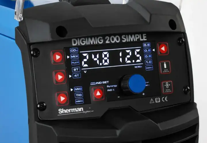 Panel sterowania spawarki Sherman Digimig 200 Simple. Tu dowiesz się, gdzie magnum spawarki produkowane.