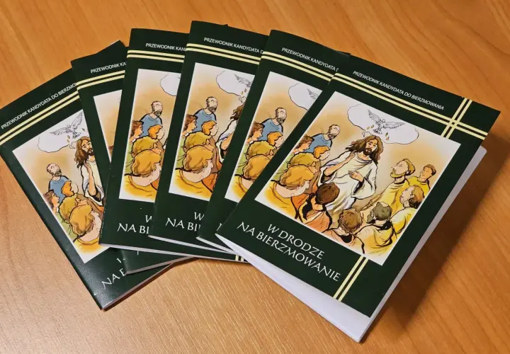 Przewodniki "W drodze na bierzmowanie" wyjaśniają, do czego jest potrzebne bierzmowanie. Ilustracja przedstawia Jezusa nauczającego grupę ludzi.