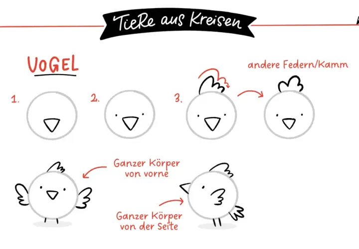 Tiere einfach zeichnen: Schnelle Schritt-für-Schritt-Anleitungen