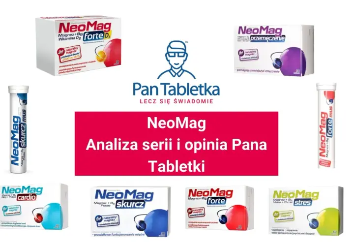 NeoMag Cardio, Skurcz, Forte, Stres – suplementy na zmęczenie. Analiza serii i opinia Pana Tabletki, bez informacji o neomag cardio skutki uboczne.