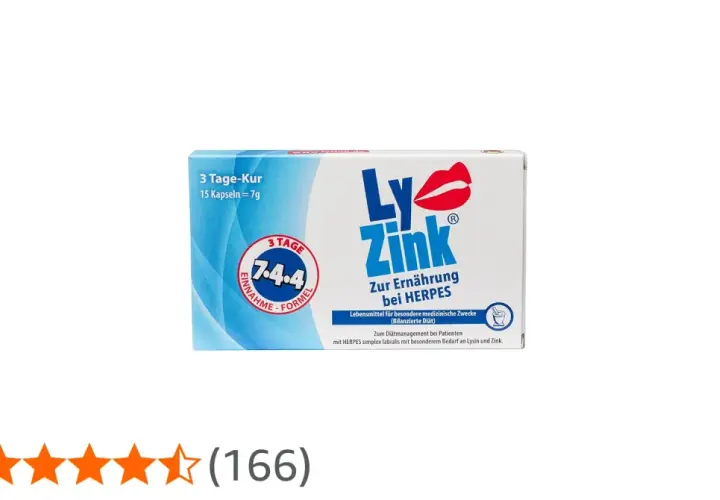 Ly-Zink-Packung für die Ernährung bei HERPES. Enthält Lysin und Zink für Patienten mit besonderem Bedarf.