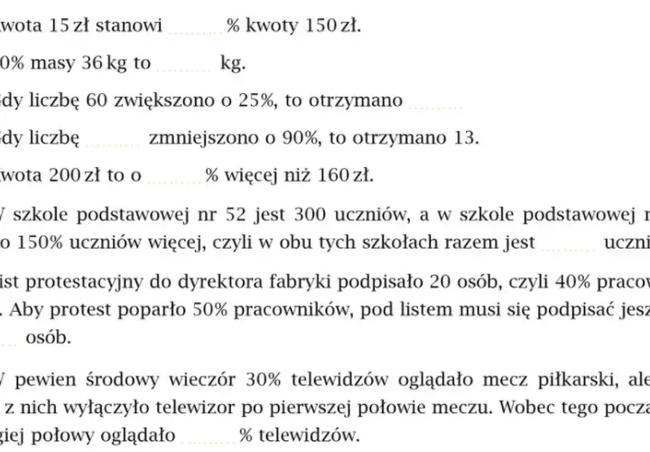 Oblicz szybko jakim procentem kwoty 150 zł jest 60 zł - prosty wzór i przykład