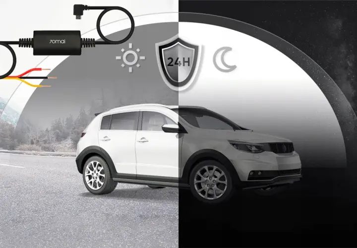 Kamera samochodowa 70mai z trybem parkingowym zapewnia 24h monitoring pojazdu, chroniąc go w dzień i w nocy.