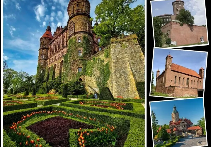 Książ, Wawel, i inne najpiękniejsze zamki w Polsce. Wspaniałe ogrody i architektura.