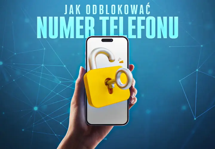 Jak odblokować telefon zablokowany przez operatora Plus? Dłoń trzyma smartfon z otwartą kłódką i kluczem.