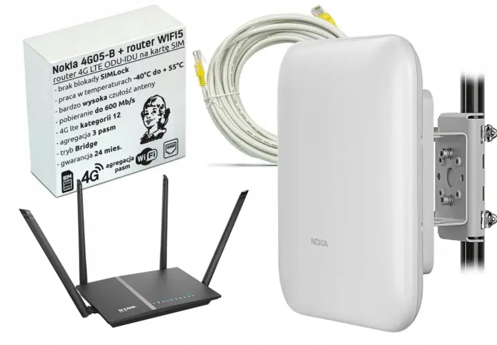 Zestaw routerów 4G LTE i Wi-Fi. Gdzie znajdę hasło do Wi-Fi drukarki HP? Na opakowaniu routera Nokia.