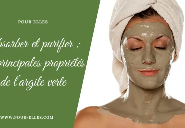 Une femme avec un masque d'argile verte sur le visage, profitant des bienfaits purifiants et absorbants de ce soin naturel.