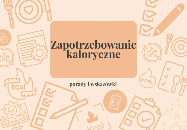 Zapotrzebowanie kaloryczne na redukcji: porady i wskazówki. Ikony symbolizujące dietę, ćwiczenia i liczenie kalorii.