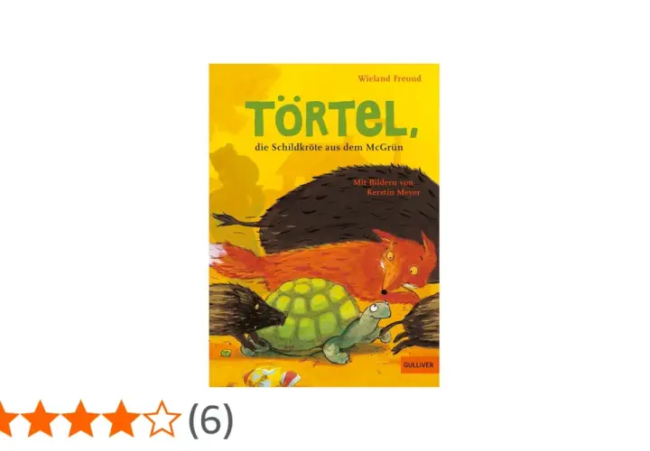 Törtel, die Schildkröte aus dem McGrün, schaut neugierig, während ein Fuchs und ein Igel näherkommen.