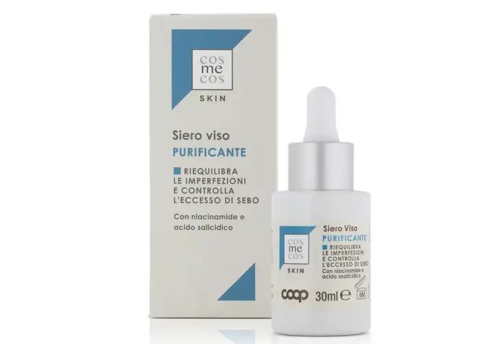Siero viso purificante con niacinamide e zinco: a cosa serve? Aiuta a riequilibrare imperfezioni e sebo in eccesso.