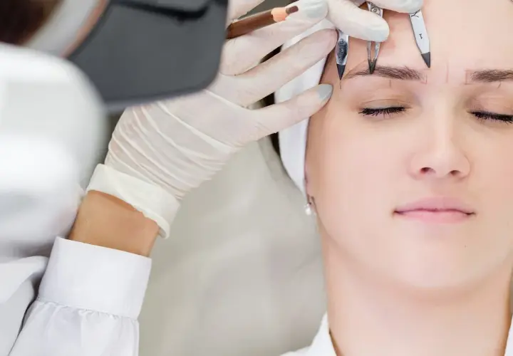 Precyzyjne rysowanie brwi przed zabiegiem microblading. Sprawdź, jaka jest microblading brwi cena i odmień swój wygląd!