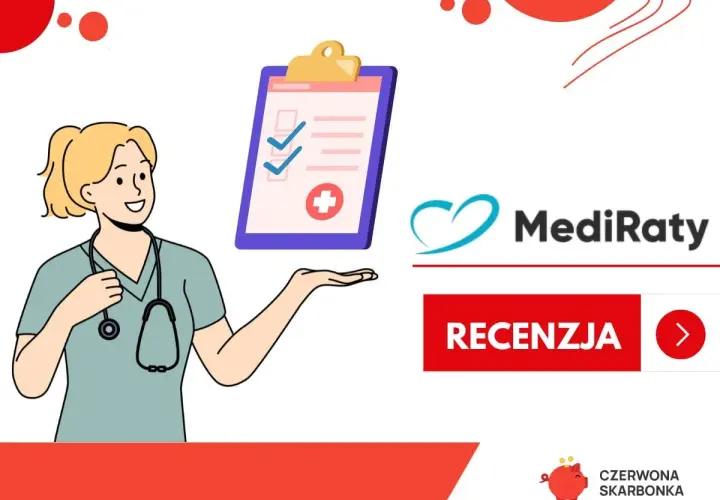 Pielęgniarka prezentuje listę zadań obok logo MediRaty. Sprawdź pozytywne mediraty opinie i dowiedz się więcej.
