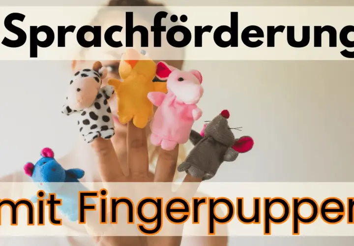 Fünf bunte Fingerpuppen auf Fingern, ideal als fingerpuppen vorlagen zum ausdrucken für Sprachförderung.