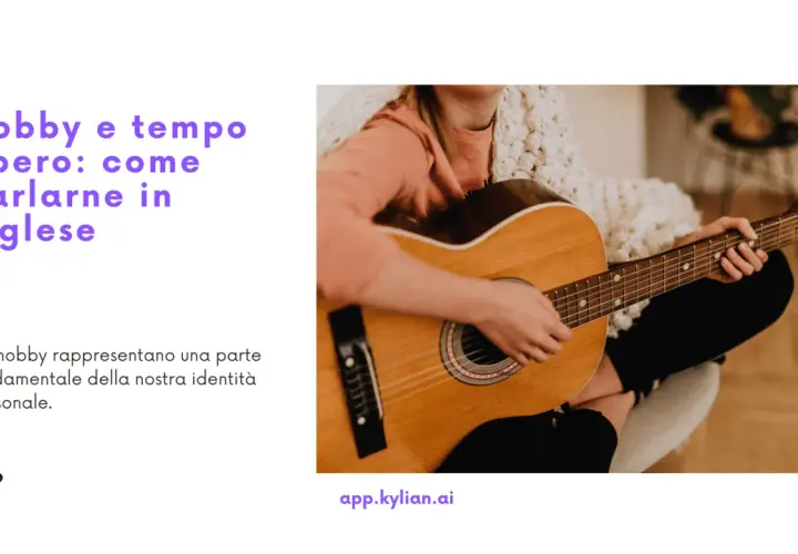 Ragazza suona la chitarra, un esempio di come parlare dei propri hobbies in inglese.