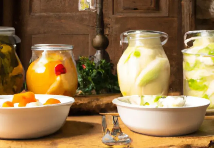 Vasi di verdure fermentate, un'idea per la tua prossima ricetta. Crauti, cetrioli e altro ancora.