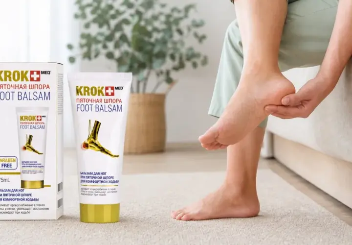 Ból pięty? Balsam Krok Med Foot Balsam na ostrogi piętowe przynosi ulgę i komfort chodzenia.