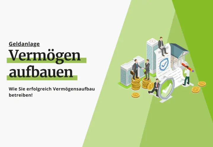 Geschäftsleute bauen Vermögen auf, wie reiche Menschen denken: mit Verträgen, Münzen und Gebäuden.
