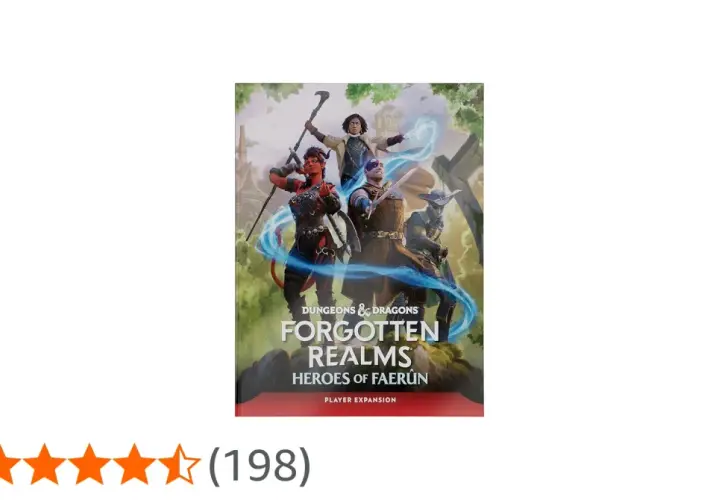 Okładka "Heroes of Faerûn", rozszerzenia do D&D, przedstawia czwórkę bohaterów gotowych na przygody w krainie Faerûn.