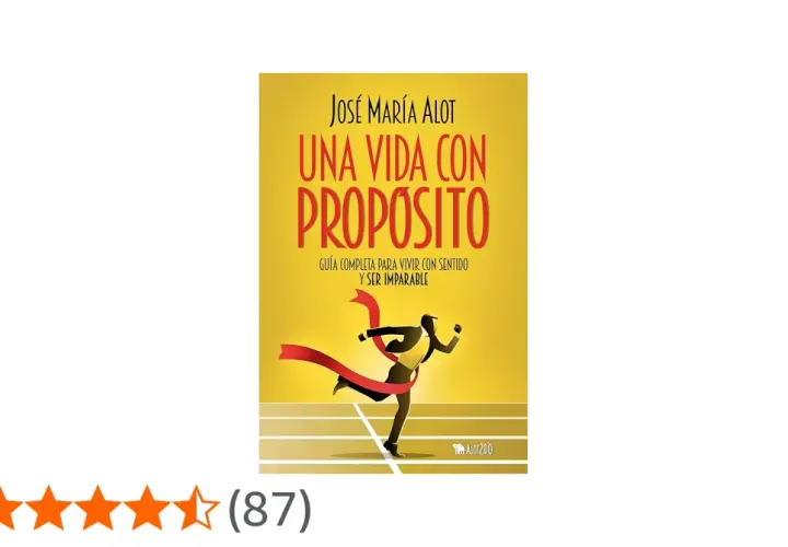 Portada del libro "Una vida con propósito" de José María Alot. Un corredor cruza la meta, simbolizando el propósito de la vida.