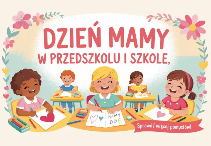 Dzień Mamy w przedszkolu! Radosne dzieci rysują serca i piszą życzenia dla mam.