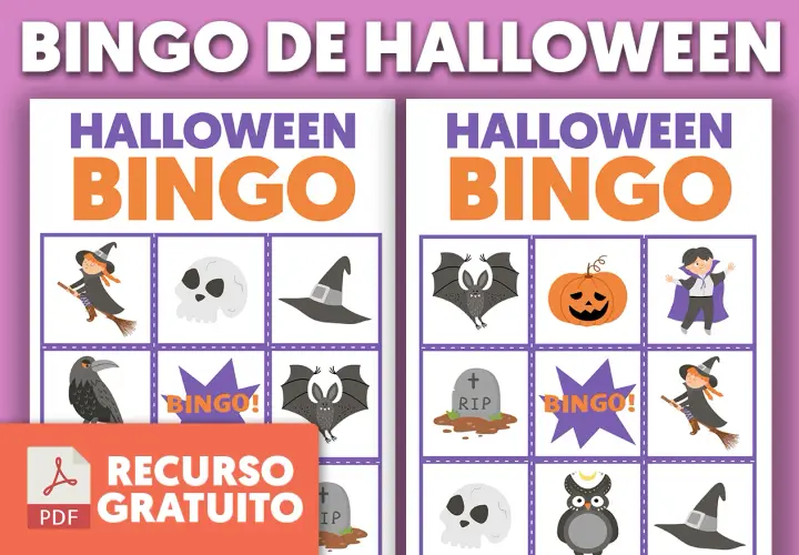 Tableros de bingo halloween para imprimir con brujas, calabazas, murciélagos y calaveras. ¡Un recurso gratuito para la diversión!