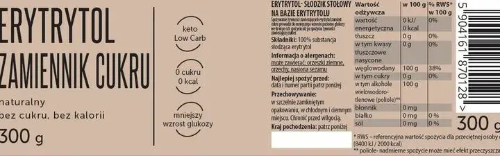 Erytrytol: sprawdź ile kalorii ma ten bezpieczny zamiennik cukru