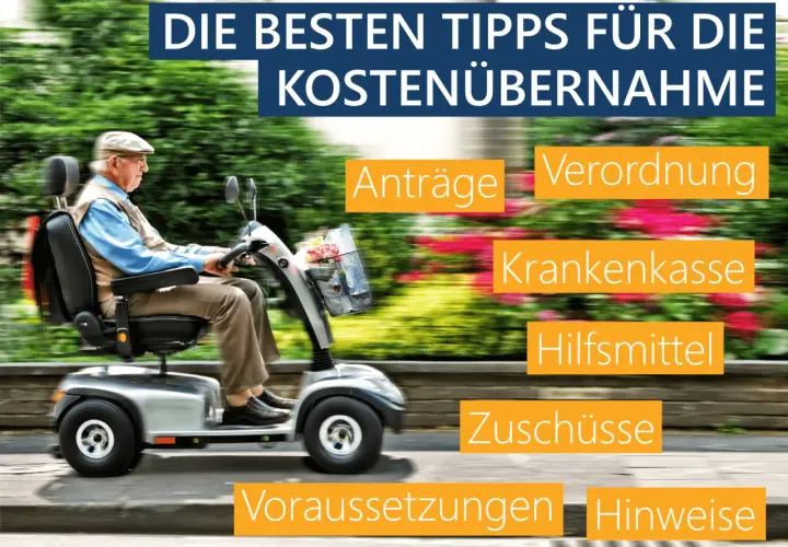 Senior auf Elektromobil: Infos zur Kostenübernahme durch die Krankenkasse, Anträge, Verordnung, Hilfsmittel, Zuschüsse.