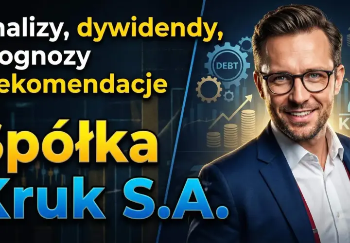 Analizy, prognozy i rekomendacje dla Spółki Kruk S.A. – biznesowy portret z elementami graficznymi.