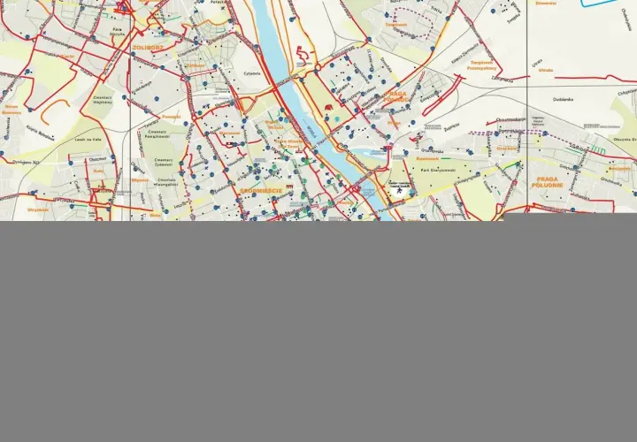 Warszawa na rowerze! Mapa tras rowerowych w aplikacji. Odkryj ścieżki rowerowe stolicy.