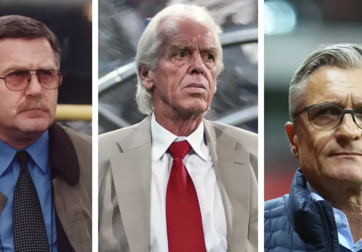 Trzej legendarni trenerzy reprezentacji Polski w piłce nożnej: Antoni Piechniczek, Kazimierz Górski i Jerzy Brzęczek.