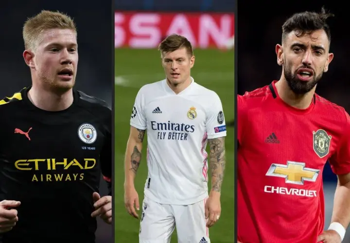 Kevin De Bruyne, Toni Kroos i Bruno Fernandes – najlepsi pomocnicy na boisku.