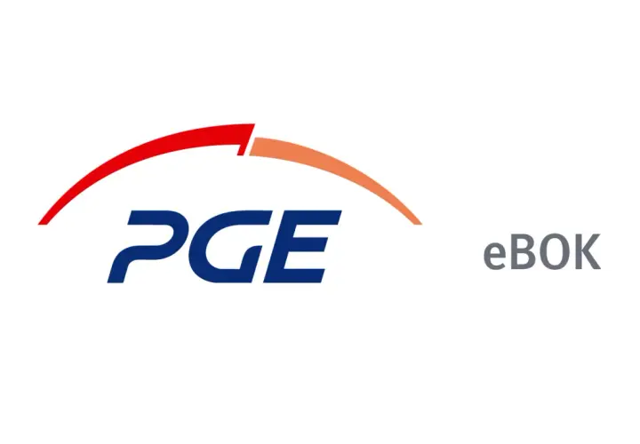 Logo PGE z napisem eBOK. Wszelkie sprawy związane z energią i fakturami za prąd załatwisz przez eBOK.