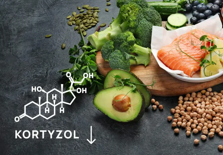 Zdrowa dieta z łososiem, awokado i brokułami pomoże Ci obniżyć kortyzol.