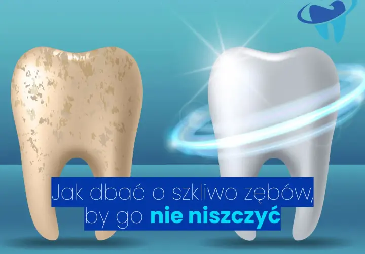 Porównanie zębów: jeden zniszczony, drugi lśniący. Dowiedz się, jak dbać o szkliwo, by nie uległo zniszczeniu.