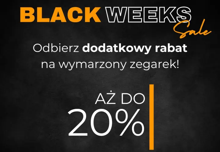 Black Weeks Sale! Odbierz dodatkowy rabat na wymarzony zegarek. Kod rabatowy na zegarek net czeka!