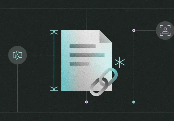 Documento con enlace, icono de firma y escaneo. Creación de modelos de firmas digitales.