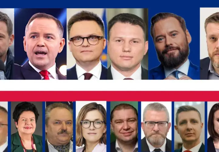Kolaż zdjęć kandydatów na prezydenta Warszawy.