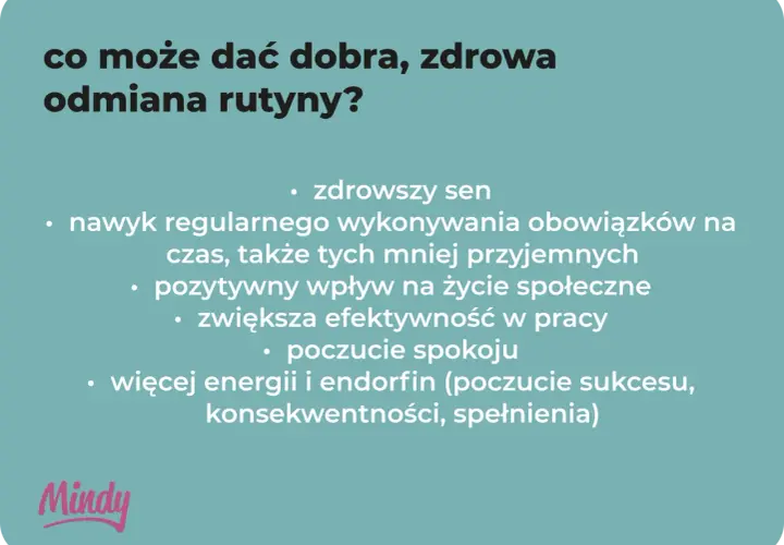 Dobra, zdrowa odmiana rutyny to lepszy sen, efektywność, spokój i więcej energii. Zmień swoją codzienną rutynę!