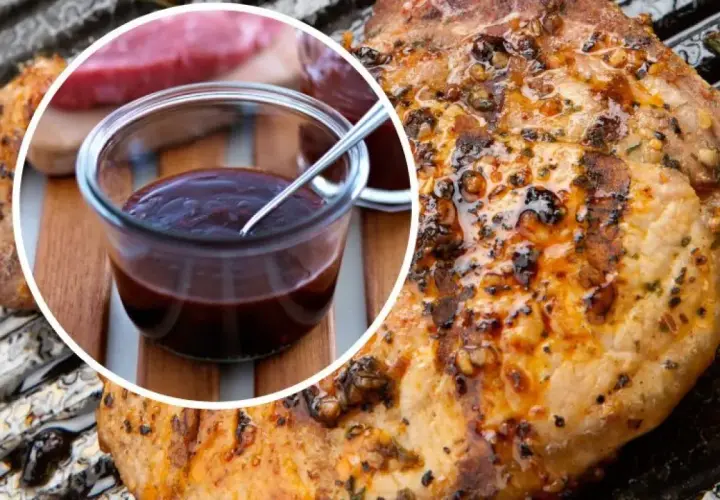 Soczysty schab z grilla, polany aromatycznym sosem BBQ. Idealny na letnie wieczory.