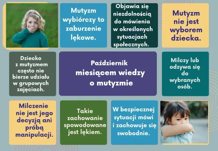 Dziecko z mutyzmem wybiórczym, objawem lęku, milczy w sytuacjach społecznych, ale nie jest to jego wybór ani manipulacja.