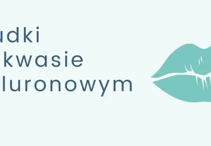Grudki po kwasie hialuronowym mogą być niepokojące, ale często znikają samoistnie. Stylizowana grafika ust podkreśla temat.