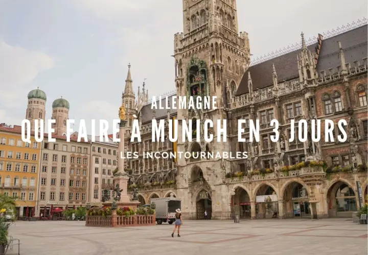 La Marienplatz à Munich, Allemagne, avec le Nouvel Hôtel de Ville. Un guide pour découvrir les incontournables de Munich en 3 jours.