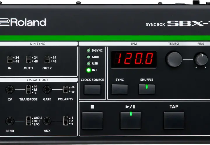Boîtier Roland SBX-1, un séquenceur gratuit pour synchroniser vos instruments.