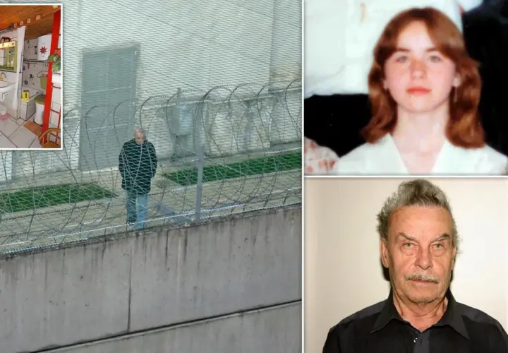 Mroczny mężczyzna w więzieniu, obok zdjęcie młodej dziewczyny i starszego mężczyzny. W rogu widać łazienkę, gdzie mogła przebywać dziewczyna.