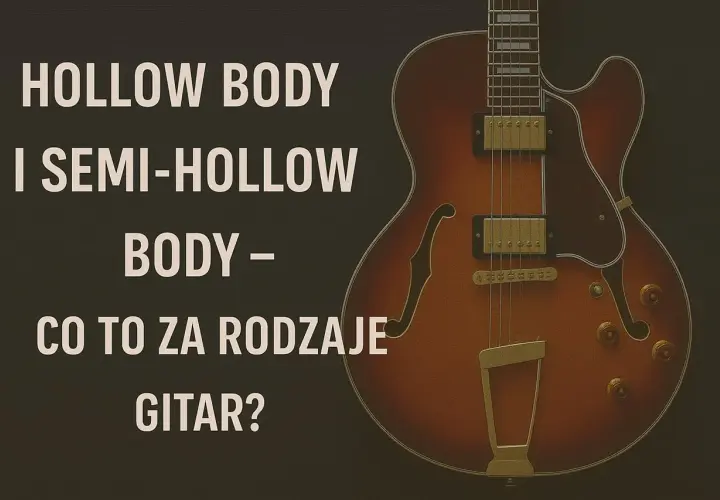 Elegancka gitara semi-hollow body w odcieniach brązu, z widocznymi przetłoczeniami i złotymi elementami.