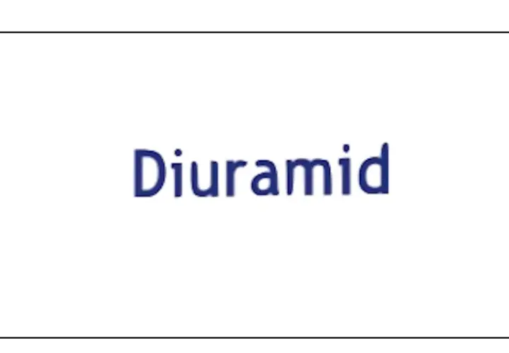 Niebieski napis "Diuramid" na białym tle.