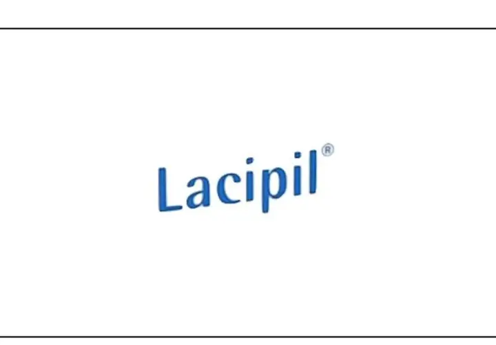 Niebieski napis "Lacipil" z zarejestrowanym znakiem towarowym.