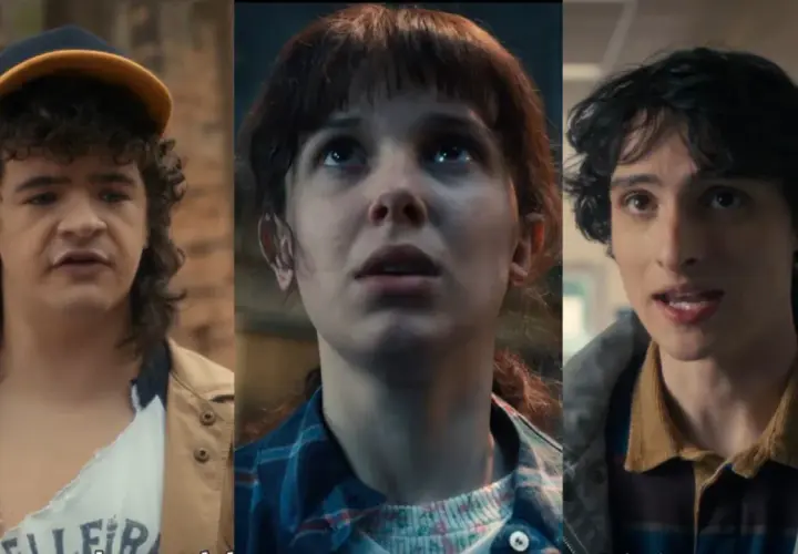 Dustin, Eleven i Mike w Stranger Things. Ile lat ma Eleven w 5 sezonie? W 4 sezonie miała 14 lat, więc w 5 pewnie będzie miała 15.