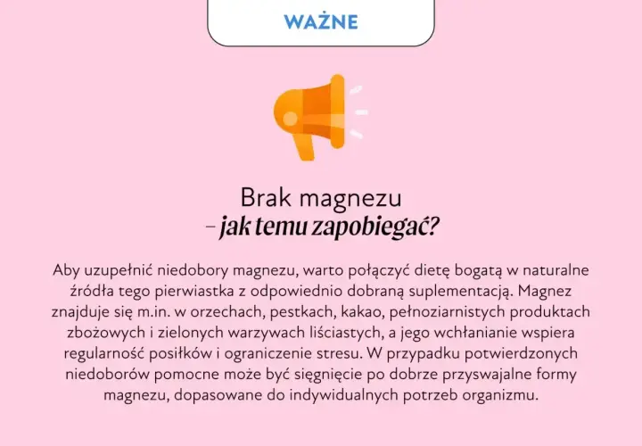 Brak magnezu objawy: jak zapobiegać? Uzupełnij dietę, suplementuj magnez. Znajdziesz go w orzechach, kakao, warzywach.